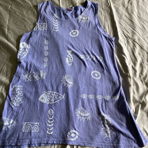 Vintage Sea Breeze Sundress Periwinkle XXL Plus Sz Coastal Grandma Beachy - Picture 2 of 5